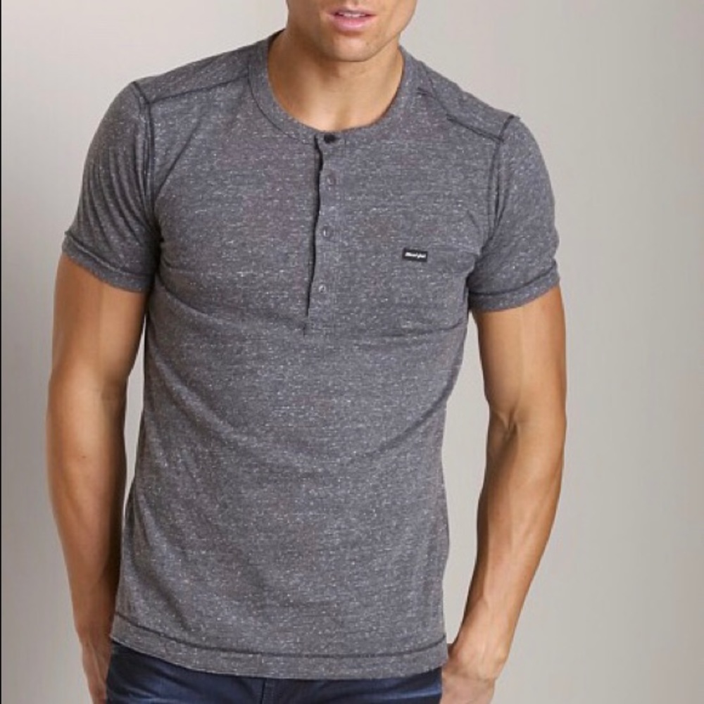 Diesel gray henley shirt short sleeve